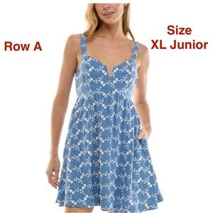 Elegant Blue Floral Mini Dress